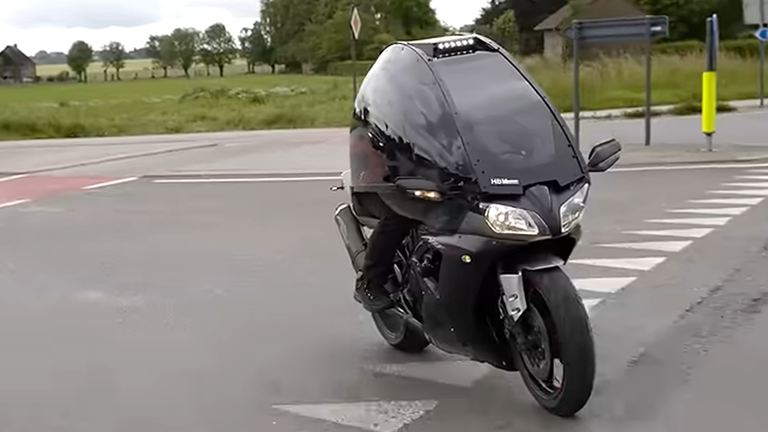 Yamaha R1 with roof attached. - Meanwhile in the Garage/YouTube